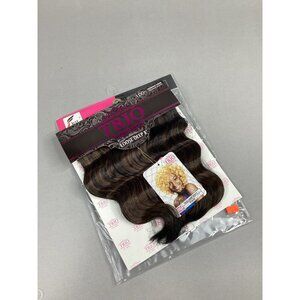 8" Trio Loose Deep Color #F1B30 Off Black Highlights Blended Hair Extensions Tra